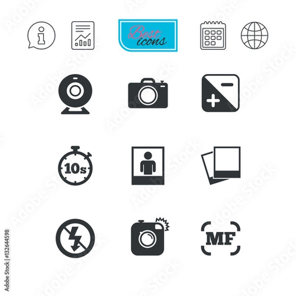Obraz Photo, video icons. Camera, photos and frame.