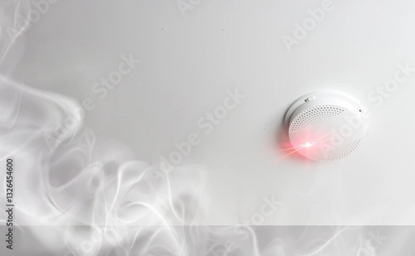 Obraz fire alarm sensor on white background