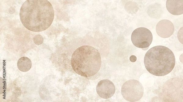 Fototapeta Soft dots in warm taupe and sandy beige plain background
