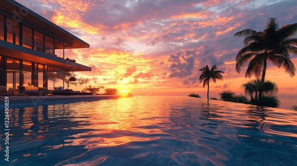 Obraz sunset over the landscape