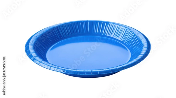 Obraz Blue disposable plate isolated on white background