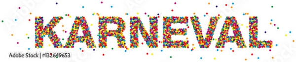 Obraz Kolorowe konfetti - napis karnawał - wektor