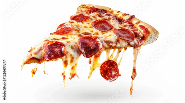 Fototapeta pizza slice isolated on white background