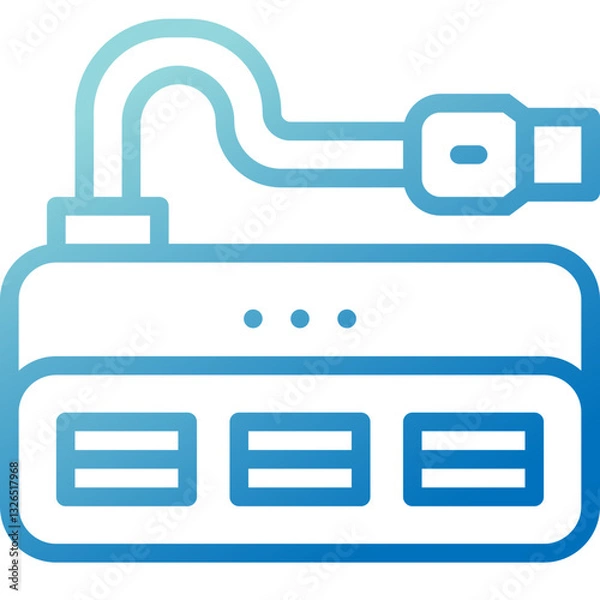 Fototapeta usb hub gradient line icon