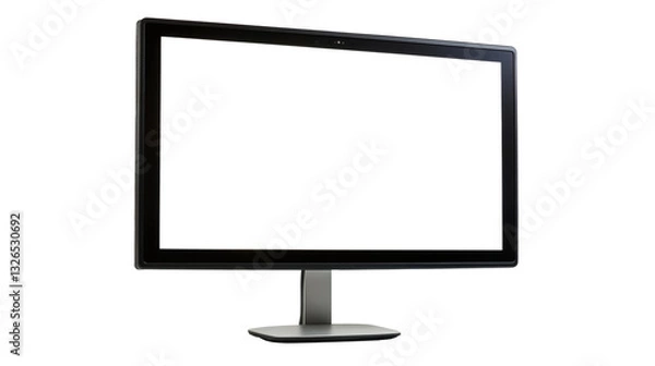 Fototapeta Modern black gaming computer monitor curved 4K display with adjustable stand 3D mockup, isolated on a clean isolated on a white background