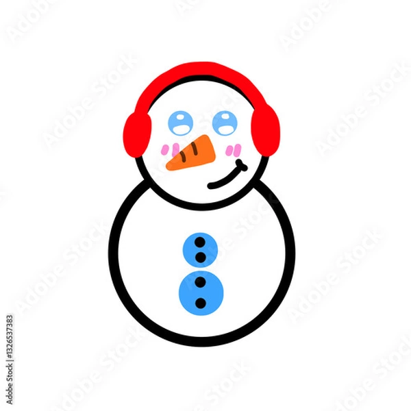 Obraz snowman with santa hat