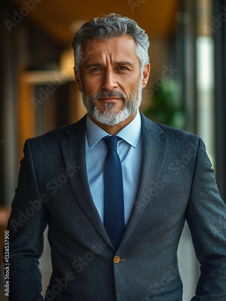 Obraz Confident businessman in elegant suit and tie