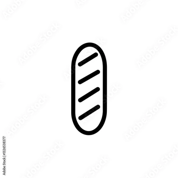 Fototapeta Simple French Bread Baguette Icon 