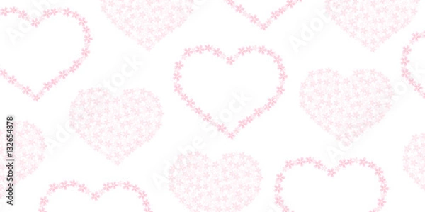 Obraz バレンタイン　ハート　桜　背景