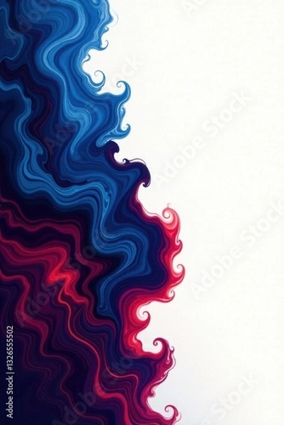 Fototapeta Abstract Swirling Blue and Crimson Hues A Dynamic Composition for Design Projects