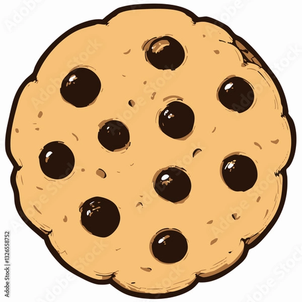 Fototapeta Chocolate Chip Cookie illustration. Vector image