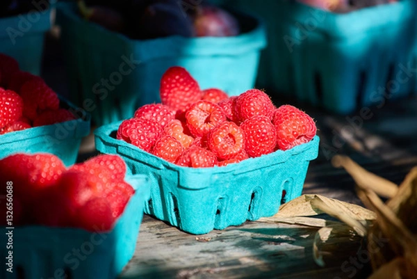 Obraz raspberries in a basket