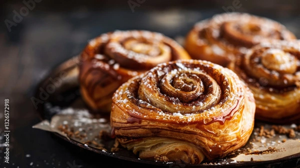 Fototapeta cinnamon roll pastry