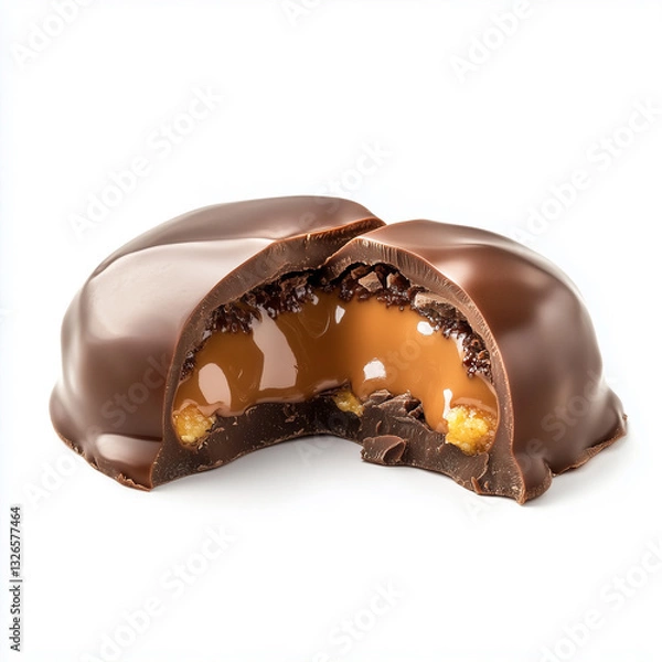 Fototapeta chocolate candy on white background, chocolate isolated on white background, Composition of flying pieces of chocolate, white background, isolated objects, realistic, cut chocolate