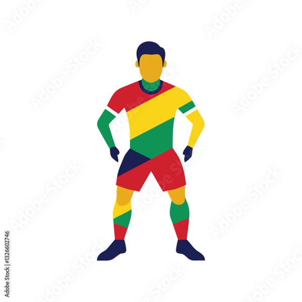 Fototapeta colorful football player silhouette vector design on white background