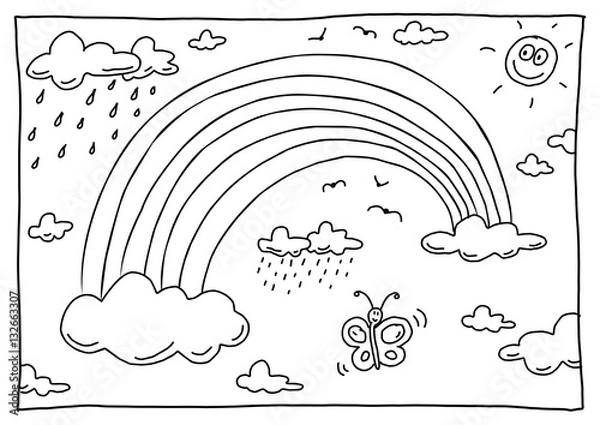 Obraz Kolorowanie obrazu tęczy