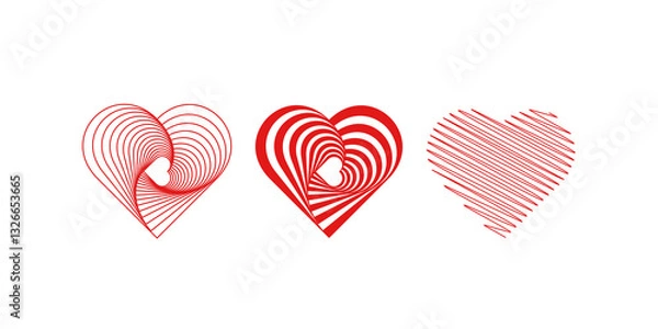 Obraz Vector Hearts sett