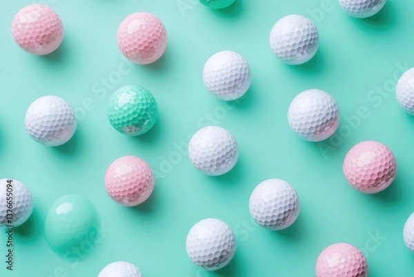 Obraz background of flying golf balls