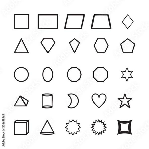 Obraz Patterned Shape Icons for Textures and Backgrounds