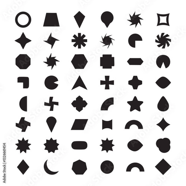 Obraz Overlapping Shape Icons for Abstract and Geometric Themes