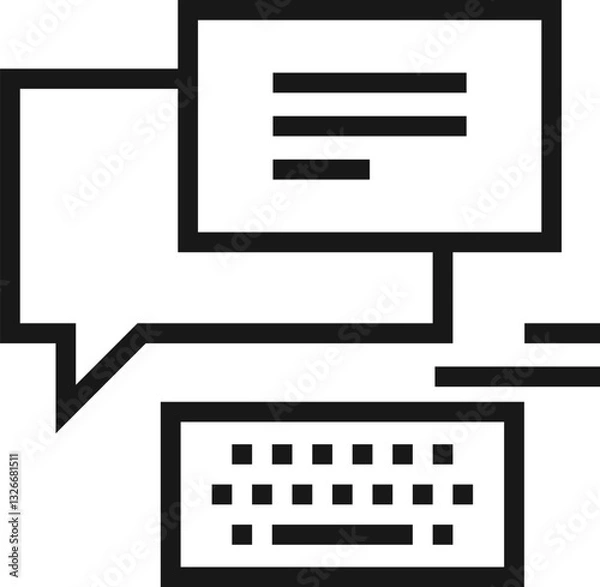 Obraz communication flat line web icon concept