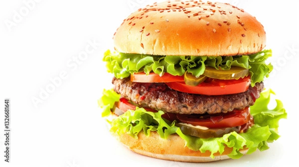 Fototapeta hamburger isolated on white
