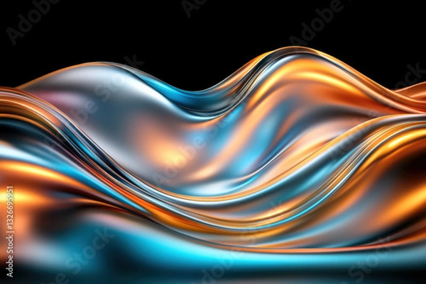 Fototapeta Flowing waves of vibrant colors create a mesmerizing interplay of light and texture in motion
