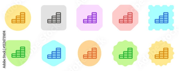 Fototapeta Editable coin stack, bar chart vector icon. Part of a big icon set family. Finance, business, investment, accounting. Perfect for web and app interfaces, presentations, infographics, etc