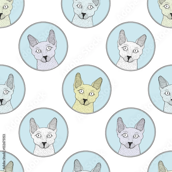 Fototapeta Vector Seamless cats pattern