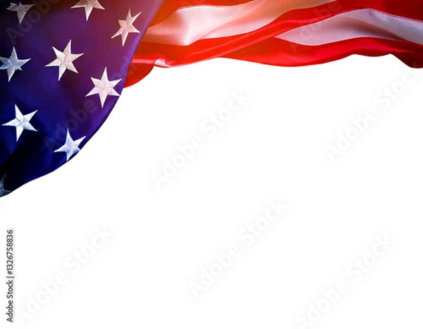 Fototapeta American flag isolated on white or transparent background 
