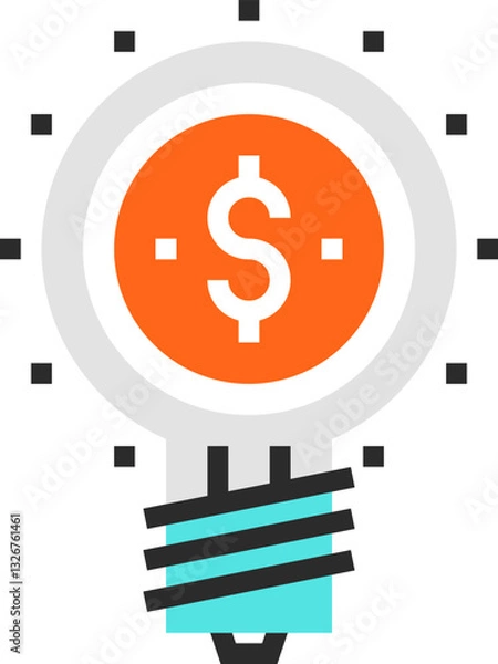 Fototapeta smart solution flat line web icon concept