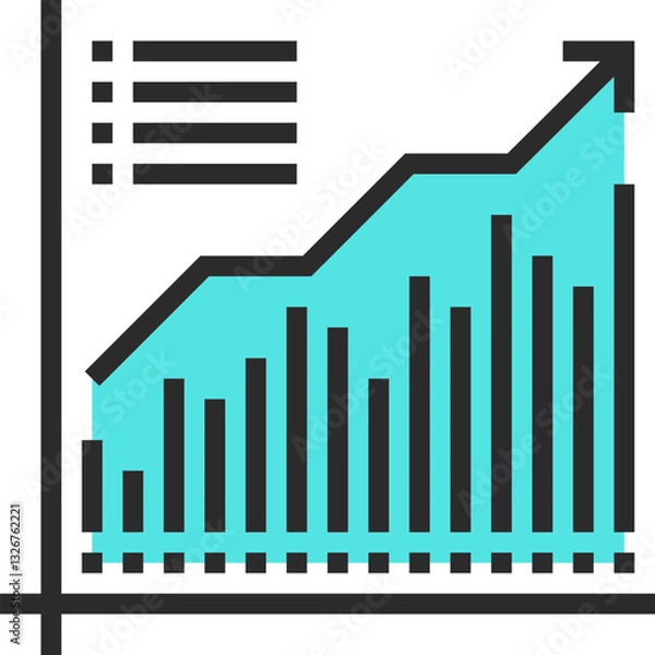 Fototapeta market analysis flat line web icon concept