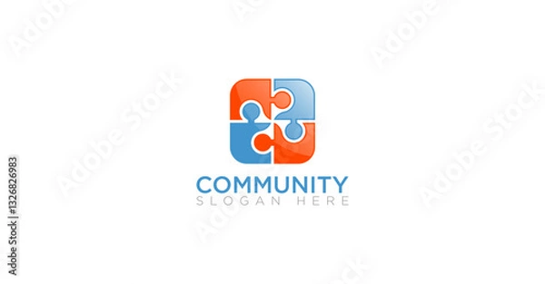 Obraz Puzzle Community Teamwork Logo