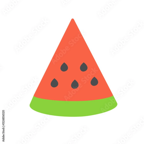 Fototapeta slice of watermelon vector illustration 