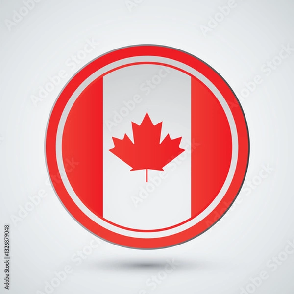 Fototapeta Round Canadian flag background design template