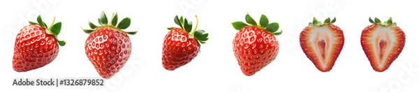 Fototapeta Strawberry set - Isolated on a White Background