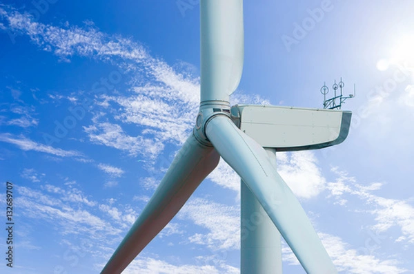 Obraz Luftbild einer Windenergieanlage