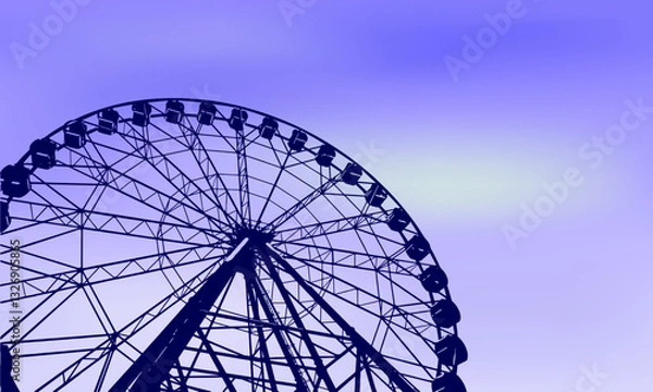 Obraz Ferris wheel close-up. Vector image