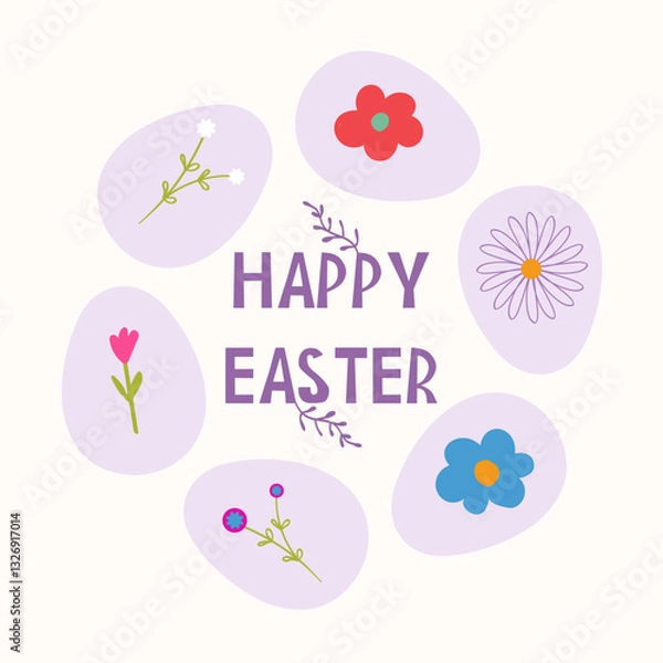 Fototapeta Happy Easter post for social media
