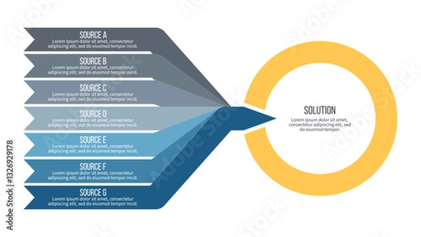 Fototapeta Business infographic template. Goal chart with seven options, steps. Vector chart.
