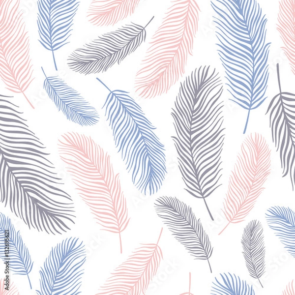 Obraz Seamless pattern with exotic feathers.