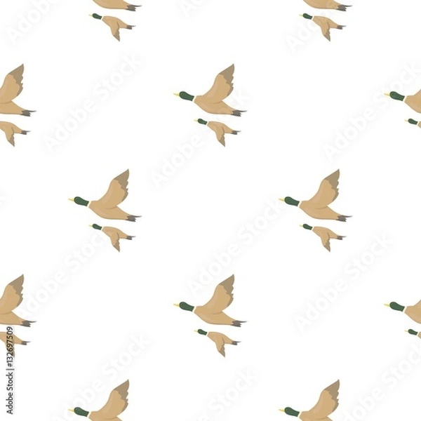 Fototapeta Ducks icon in cartoon style isolated on white background. Hunting pattern stock vector illustration.