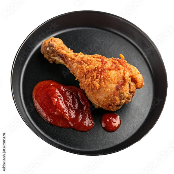 Fototapeta fried chicken wings on a plate
