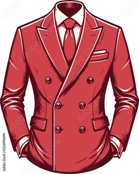 Fototapeta red jacket isolated on white background