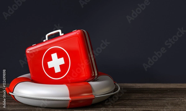 Obraz 3d Rettungsreifen mit Arztkoffer