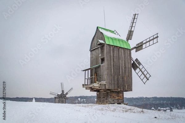 Fototapeta Winter windmill