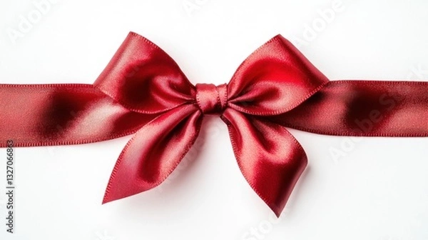 Fototapeta Perfectly Crafted Red Bow on White Background