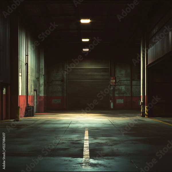 Fototapeta Dark Empty Garage