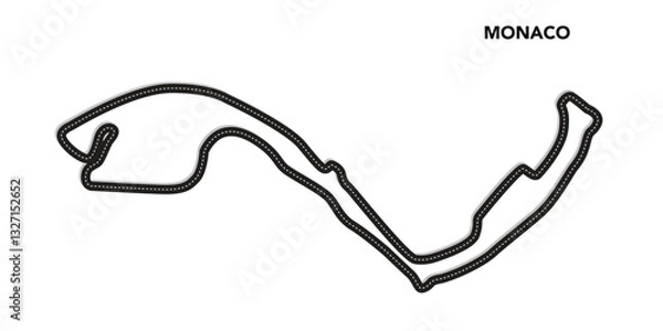 Obraz monaco circuit for motorsport and autosport. grand prix race track. vector illustration