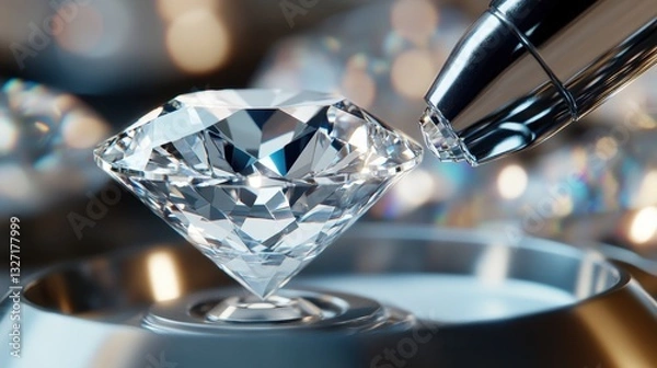 Obraz A high-tech diamond authentication device scanning a premium gemstone